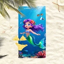 1 Khăn tắm biển hình nàng tiên cá hoạt hình, chất liệu microfiber siêu mềm, cỡ lớn, thấm hút cực tốt, thích hợp cho du lịch, hồ bơi, lặn, lướt sóng, yoga, cắm trại. Có nhiều kích cỡ khác nhau, phụ kiện bãi biển cho bãi biển, hồ bơi, du lịch, cắm trại, yoga. - Nàng tiên cá - Xem 7