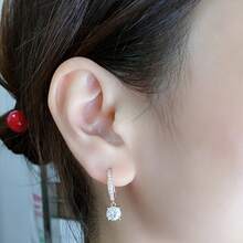 Unique Four-Prong Women's Earrings With Synthetic  Inlay, Women's Jewelry Accessory, Suitable For Daily Wear And Party Gifts - Vàng hồng - Xem 5