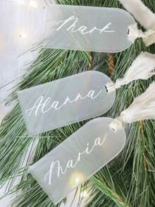 10pcs Matte Transparent Acrylic Name Plates, Blank Table Card Holders, DIY Table Cards, No Ribbon Gifts, Birthday, Graduation Party, Summer Beach, Back To School Supplies, Indoor Decor - View 2