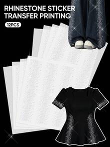 12pcs Rhinestone Hot-Press Stickers, Suitable For DIY Clothing, Jeans, Jackets Decoration - SG-121 - View 12