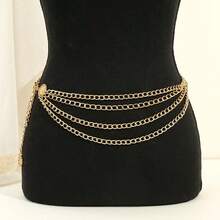 A Multi-Layer Alloy Exaggerated Queen Head Waist Chain - Gold - View 4