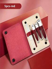 VCHOSE 7/10/12/20pcs Stainless Steel Nail Clipper Set, High Precision Manicure Kit With Nail File, Stylish Portable Nail Care Set For Fingernails And Toenails - Red - View 13