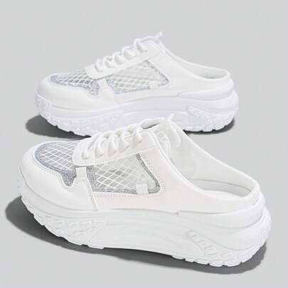 Flipark Women's Mesh Loafer Mules, Women's Mules, Platform Mules, Mesh Mules, Loafer Mules, Casual Mules, Platform Sneakers, Mesh Sneakers, Loafer Sneakers, Casual Shoes