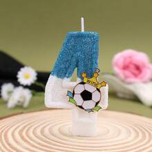 FIFA 足球主题数字生日蜡烛，世界杯球迷派对蛋糕装饰，营造氛围的生日烘焙配件，适合庆祝不同年龄段的场合，为生日派对增添运动主题氛围，打造个性化的庆祝时刻 - 多色 - 查看 8