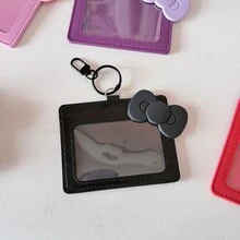 Bow Design PU Photocard Holder, Cute Idol ID Card Case With Detachable Keychain - Color - View 16