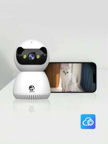 500万像素室内云台安防摄像头，支持5G/2.4G双频WiFi，适用于婴儿/宠物/保姆监控，支持云端和SD卡存储，Type-C接口，支持多种供电模式，具备彩色夜视、泛光灯、双向语音和报警功能。 - 黑與白 - 查看 13