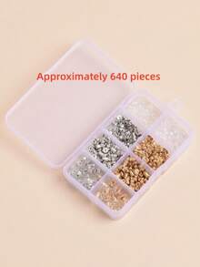 Bộ 640 nút chặn hình đĩa bay, nút chặn hình viên đạn, nút chặn bằng da, nút chặn hình bướm - Phụ kiện trang sức dành cho nữ. - Nhiều màu - Xem 3