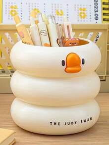 Cute Duck Shaped Pen Holder & Makeup Brush Organizer - Creative Large Capacity Multifunctional Storage Box With Stacked Duck Design - Durable Plastic Suitable For Desk, Office, Vanity - Office Supplies, Fun Decor, Smooth Surface - Stationery Lovers, Home Organization - Multiple Styles - View 5