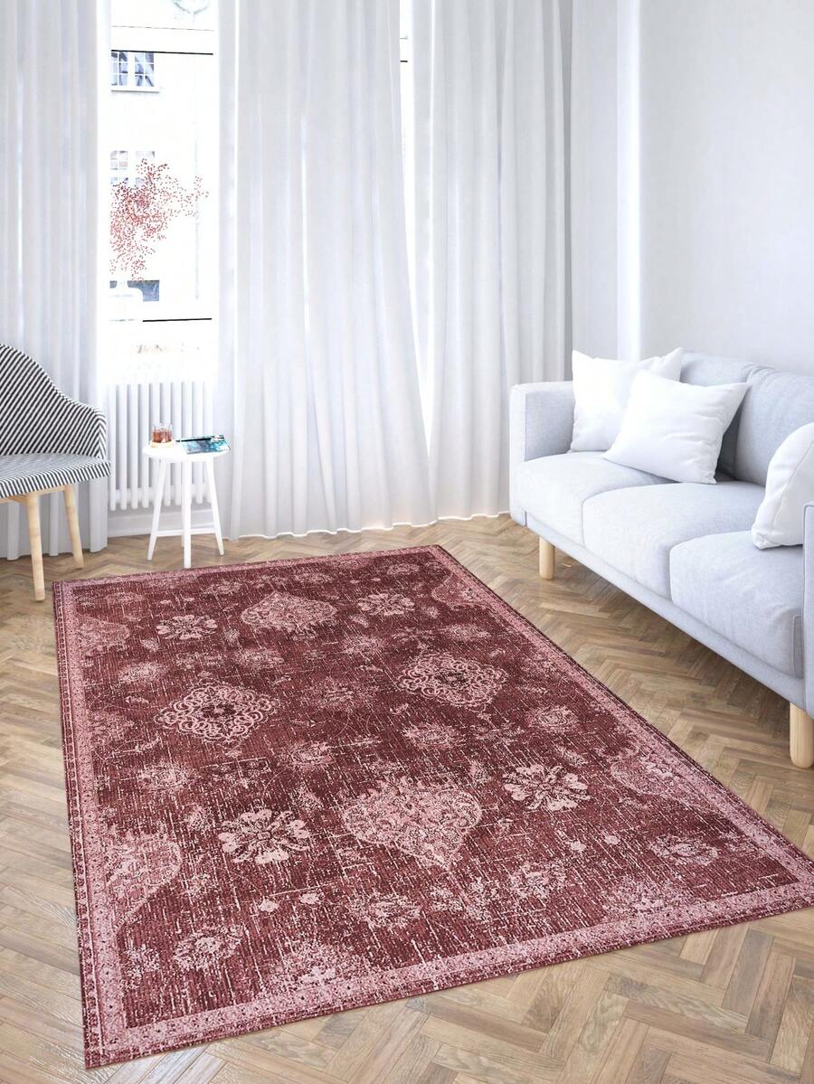 Vicenza Machine Washable Non-Slip Decorative Modern Vintage Kitchen Runner Hallway And Living Room Rug - Champagne - View 1