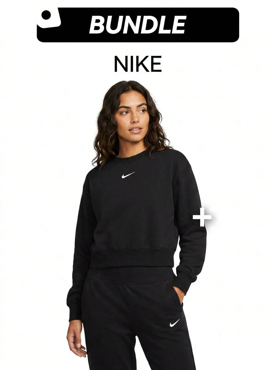 Nike Women Outerwear & Jogger Pants & Baseball Cap Casual Lightweight Breathable Quick Dry Outdoor School Daily For Women Black Navy - 黑色 - 查看 1