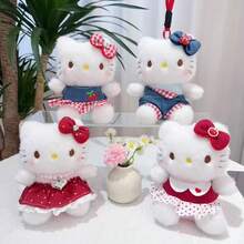 SANRIO 1个三丽鸥Hello Kitty毛绒玩偶，4种款式可选 - 可爱卡通毛绒玩偶，少女风挂饰，背包挂件，汽车装饰，儿童生日礼物，女士节日礼物，日系可爱收藏品，值得收藏的家居装饰品 - 彩色 - 查看 2