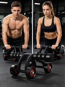 4-Wheel Abdominal Wheel, Stable Non-Slip Core Strength Training Multifunctional Abdominal Trainer For Men And Women, Home Fitness Equipment - Multicolor - View 6