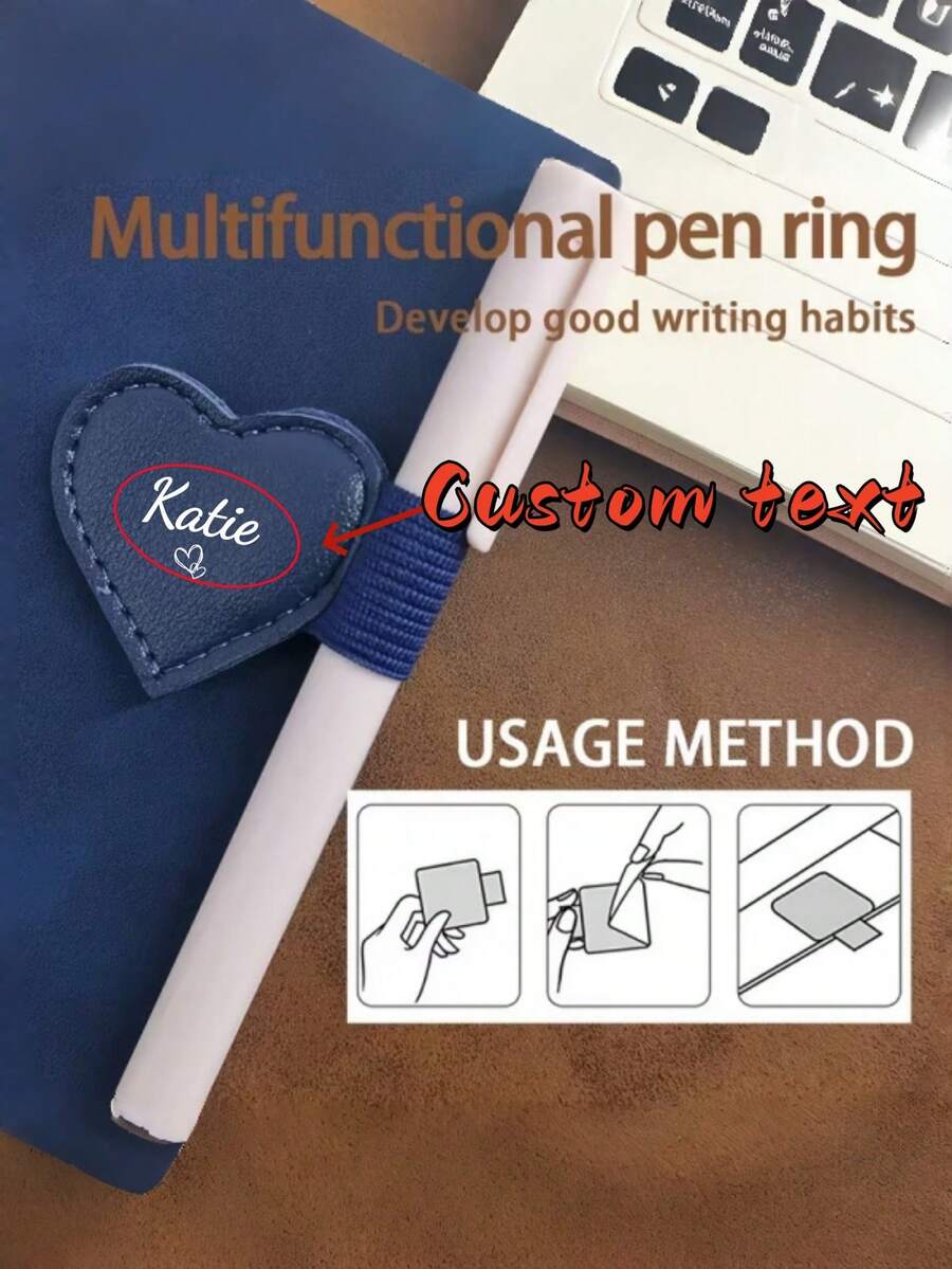 [Tùy chỉnh] Hộp đựng bút giả da, thích hợp cho sổ tay, nhật ký, sổ kế hoạch, cốc đựng bút tự dính có dây chun, áp dụng cho sách màn hình cảm ứng, máy tính xách tay, bút bi, bút Apple Pencil, bút cảm ứng. - Nhiều màu - Xem 1