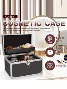 Portable Beauty & Hairstyling Box, Handheld Cosmetic Storage Case, Handheld Home & Travel Makeup Box - Multicolor - View 3
