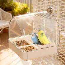 1pc Parrot Bathing Bowl, External Anti-Spill Bowl, Suitable For Cockatiel, Macaw, Parrots, Large Size Bird Bathroom Accessory - Bath - View 9