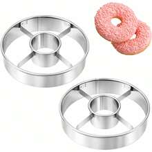 Khuôn làm bánh donut bằng thép không gỉ (1/2 chiếc) - Khuôn cắt bánh quy tròn rỗng chuyên nghiệp, dụng cụ cắt bánh mì đa năng, dụng cụ làm bánh tại nhà tự chế, dễ dàng làm ra những chiếc bánh donut hoàn hảo. - Bạc - Xem 9