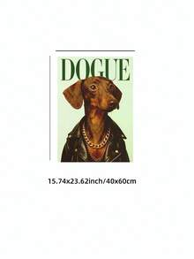 1pc Frameless Fashion "Dogue" Magazine Style Decorative Painting - Dachshund Poster, Suitable For Bedroom, Dorm, Home Office, Classroom Dreamy Animal Art Decor, Apartment Wall Decoration, Best Gift Choice - Dog - View 13