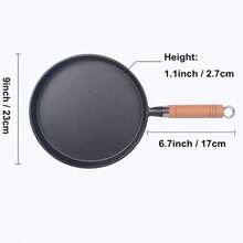 1pc Pre-Seasoned Cast Iron Skillet With Drip-Spouts For Indoor And Outdoor Cooking - Oven And Grill Kitchenware Pancake Pan Frying Pan - Black - View 8