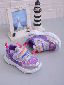 1 Pair Comfortable, Fashionable, Lightweight, Breathable Children's Sports Shoes With Lace-Up Design, Easy To Put On And Take Off, Suitable For Indoor And Outdoor Wear All Year Round - Purple - View 7