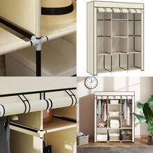 Fabric Wardrobe, With Rails And Shelves - Cream White - T0001-01-3166 - View 3