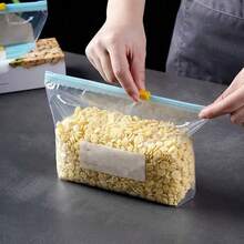 可重复使用食品储存袋 透明密封拉链袋 厨房冰箱保鲜拉链袋 露营塑料密封容器 - 查看 4