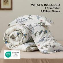 Bedsure Summer Vacation Bedding Set (Holiday Essentials), Comforter Set- Cute Floral Bedding Comforter Set, 3 Pieces, 1 Soft Reversible Garden Flowers Comforter And 2 Pillow Shams, Twin XL Cooling Comforter Set, Soft Bedding Set Gift For Graduation/Vacation/Birthday Decoration/Back To School, For Room Decor, Home Decor, Bedroom Decor, Dorm Decor, Father's Day Gift - Lòng trắng sữa dừa - Xem 6