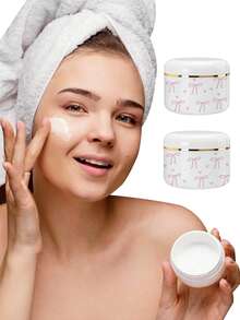 Bowknot Pattern Refillable Empty Cosmetic Jar With Lid, Travel Toiletry Container Suitable For Cream, Lotion, Makeup, Ointment, Face Mask, Travel Essentials, Fitness, Study, Outdoor Camping, Beach, Mini Perfume, Women/Men Perfume (Empty Bottle Only, No Liquid) - Multicolor - View 6