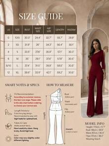 Mono asimétrico y elegante de hombros descubiertos y cintura alta para mujer|, ajustado, elegante, adecuado para fiestas, uso casual y atuendos de discoteca en verano - Burdeos - Ver 7