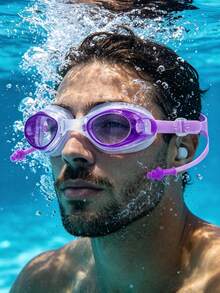 1pc Anti-Fog Anti-Water Silicone Cartoon Swimming Goggles With Earplug, Suitable For Swimming Training And Leisure, Holiday Gift For Men And Women - Multicolor - View 8