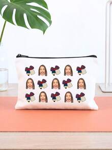 Custom Photo Cosmetic Makeup Bag, Personalized Teacher Gift Canvas Zipper Pouch, Multi-Purpose Travel Storage, For Teacher Appreciation Week, Back To School, First Day Of School, Teacher Thank You Gift, Organizer For Makeup Stationery Toiletries - Multicolor - View 6