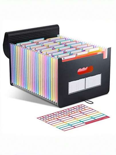ThinkTex 26 Pockets A4 Expanding File Folder, Large Capacity Accordion Document Organiser, Durable Lightweight Paper Filing Wallet, Classification File Sorter For Student Homework, Office Invoice, Contract, Business Paper, Home Bill & Travel Paperwork Organization