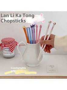 1 Pair Sanrio Characters Polyresin Learning Chopsticks, Cute Kuromi & For My Melody Design, Educational Tableware - View 4