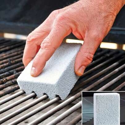 1pc Grill Cleaning Brick, Pumice Stone, Suitable For Barbecue Grill, Outdoor Kitchen Grill Tools, Grill Cleaning Brush, No Need To Wipe, Just Grill!