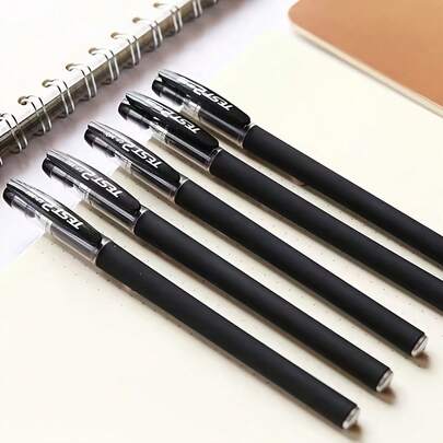 18pcs Matte Water-Based Pen Set, Learning Supplies, Black, Blue And Red Ink, 0.5mm Ballpoint Pen, Cute Style, Student And Office Stationery