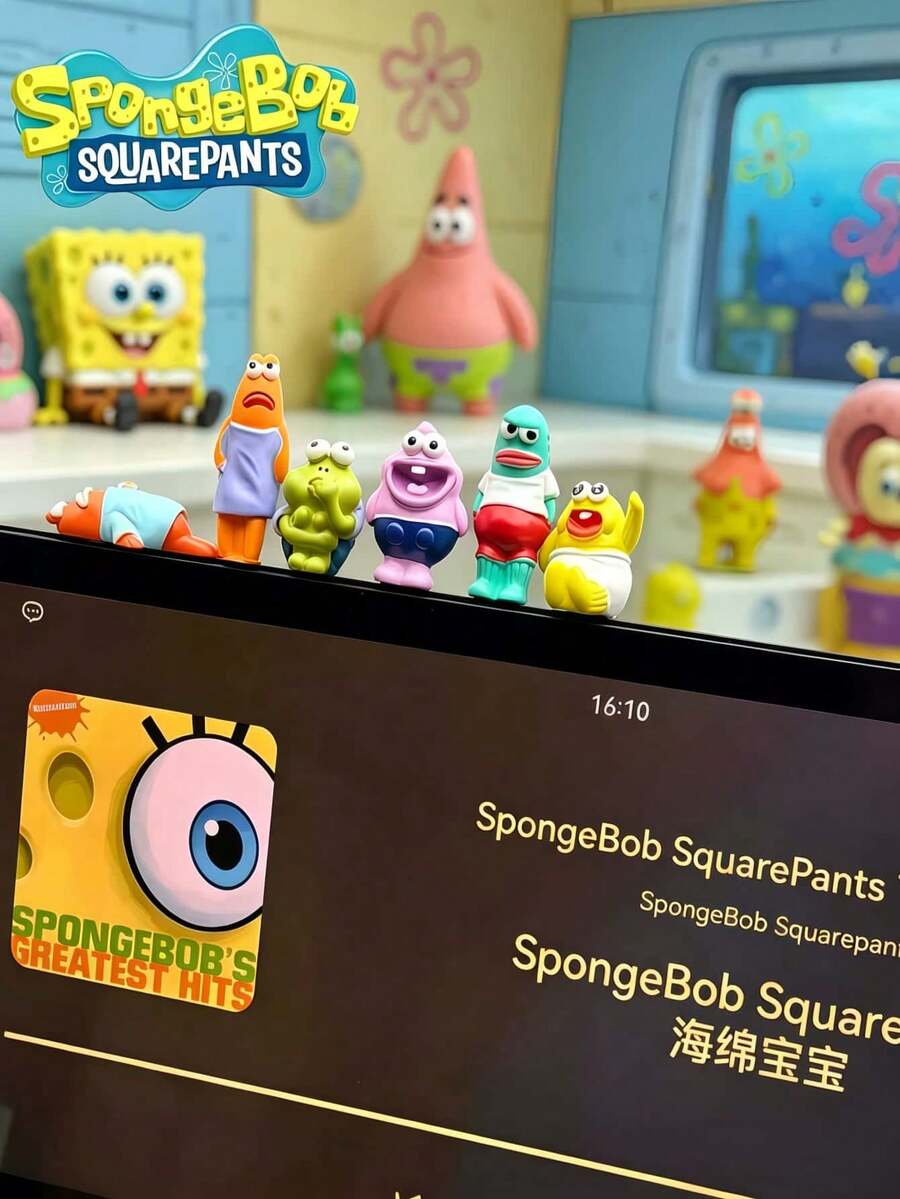 SpongeBob SquarePants Assorted Mermaid Desktop Decor, Including Octopus, Sandy, Plankton, And Other Unique Decorative Pieces, Random Colors And Styles, Ocean Animal Car Desktop Decorations - A - View 1