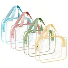 [Toy Storage Bag] Reusable Transparent PVC Chess Game Storage Bag With Zipper - Durable Travel Storage Bag, Suitable For Storing Building Blocks, Puzzles, Textbooks, Etc. - Green - View 3