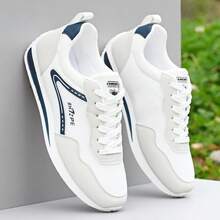 New Summer Men's Breathable Korean Style Sneakers, Mesh Casual Shoes, Student Lightweight Running Shoes, Korean Versatile Flat Mesh Shoes - Blue - View 8