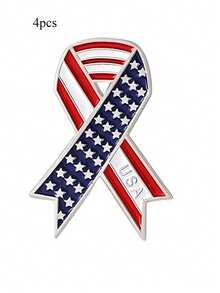 4/8/12/20pcs American Flag Pins USA Patriotic Ribbon Independence Day United States Badge Brooch Pin For Women Men Clothes Backpack Hat Memorial Veteran Souvenir Gift Badge Bulk - Independence Day Bow Tie - View 10
