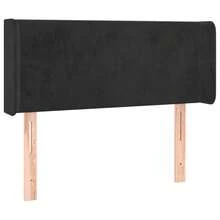 vidaXL Tête De Lit Avec Oreilles Noir 103x16x78/88 Cm Velours - Black - View 2