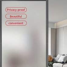 1 Roll Matte Privacy Window Film - Frosted Glass Heat Insulation Static Cling No Glue Sticker, Suitable For Bathroom, Home And Office - Pure Frosted - View 2