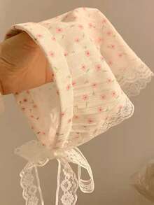1pc Pastoral Floral Headscarf Headband All-In-One For Women, Summer Turban Triangle Scarf, Beach French Vibe Lace Hairband - Multicolor - View 7