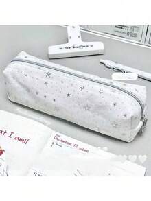 1个简约可爱星形图案铅笔盒，高品质拉链学生文具收纳袋 - 筆袋 - 查看 5