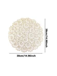 1/4/6pcs, Spring/Summer Floral PVC Gold Foil Placemats, Suitable For Home Dining Table Decoration, Heat-Insulating Mats, Protect Tabletop, Home Kitchen Tea Room, Minimalist Style, Wedding Holiday Party Placemats - Multicolor - View 6