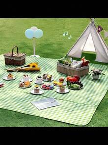 Extra Large 200x300cm Green Picnic Blanket, Lightweight Foldable Waterproof Outdoor Camping Beach Mat Easy To Carry For Travel Park Hiking ,Hiking Picnic Mat Lightweight - Outdoor Picnic Essentials - màu xanh lá - Xem 8