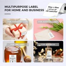 6 Roll Label Printer Tape, Compatible With M110/M120/M220/M108/M100 Label Printers (5.0 Cm X 8.0 Cm), Suitable For Express Labels And Category Labels. - View 3