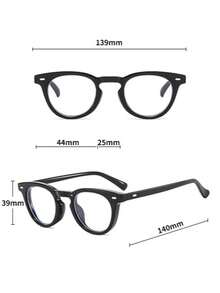 1 Pair Retro Classic Round Frame Decorative Glasses - Clear - View 4