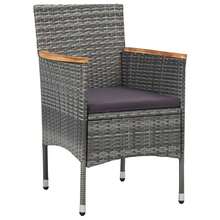 vidaXL Ensemble à manger de jardin 3 pcs Gris Résine tressée et acacia - A - Voir 7