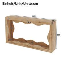 Console Table With Wavy Edges, 2-Tier Shelf, Long Wood-Look Table, Decorative Living Room Table, Entryway Shelf, Natural Edge Design, Side Table - View 11