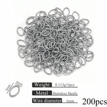 100/200个 304不锈钢18K镀金椭圆形开口圈连接器，DIY手链项链钥匙扣饰品配件 - 開口圈 - 查看 12
