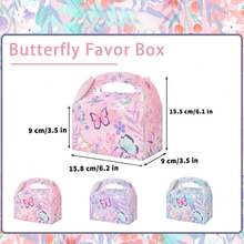 12 piezas Cajas de regalo con forma de mariposa, Cajas de dulces para fiesta de boda - Multicolor - Ver 3